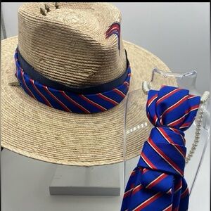 “USAyeee” by The Chapeauholic Sun Hat/Pearl Tie Set